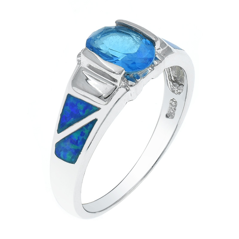 silver opal ring for women