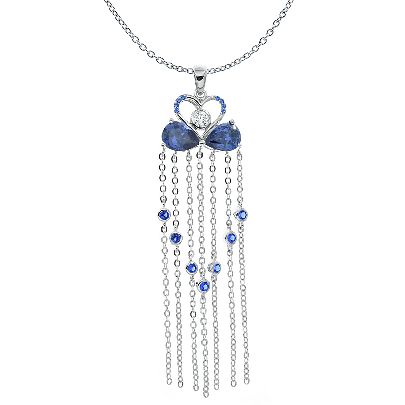 Women Tanzanite CZ Chandelier Pendant