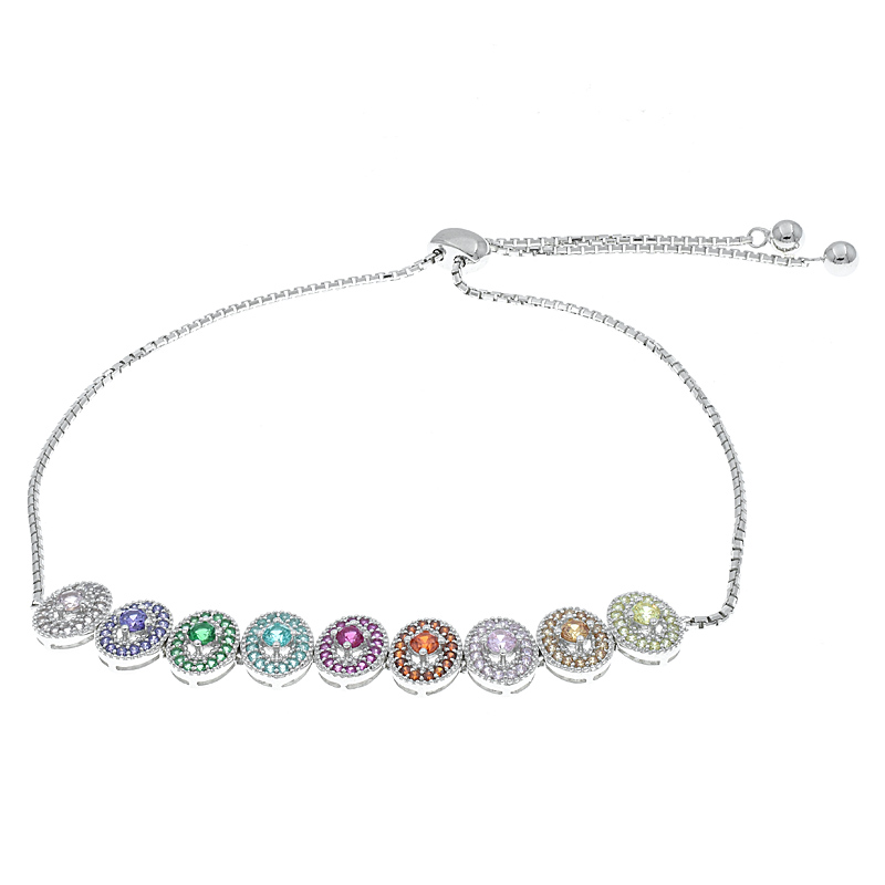 Bolo 925 Bracelet With Multicolor Stones