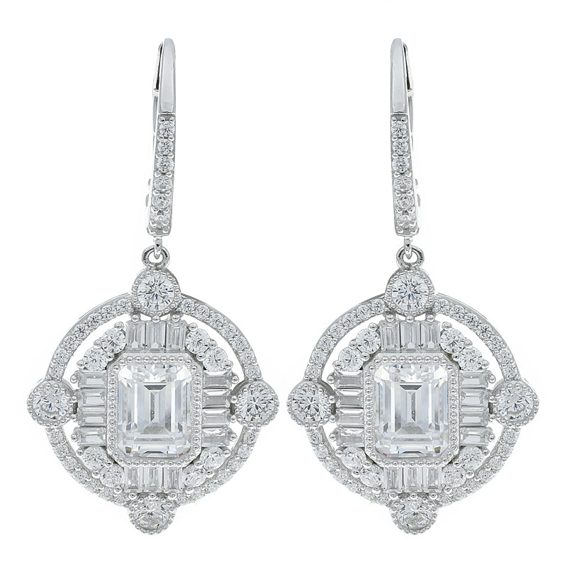 Women White CZ Jewelry Earrings