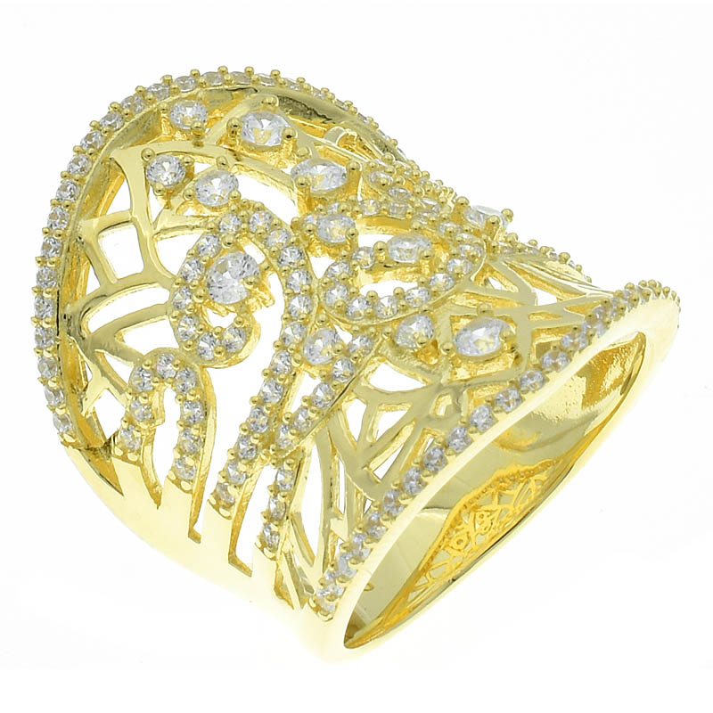 Women Filigree Gold Plated Jewelry Ring