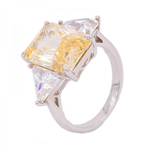 Kadınlar için 925 elmas sarı nişan yüzüğü 
