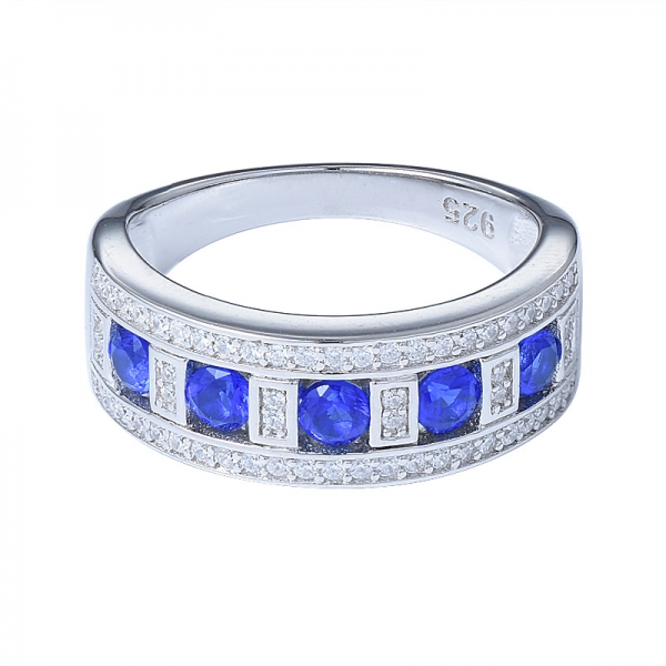 Oluşturulan mavi safir taş gümüş 925 takı seti kadınlar düğün nişan hediye 