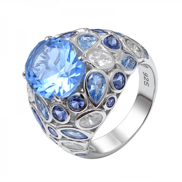 oval Tanzanit yarattı rodyum 925 gümüş nişan yüzüğü 