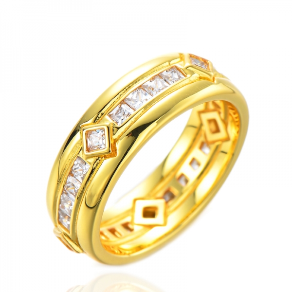 Rose Gold & Rodyum Kaplama Prenses Kesim Kübik Zirkon Sonsuzluk Yüzüğü 