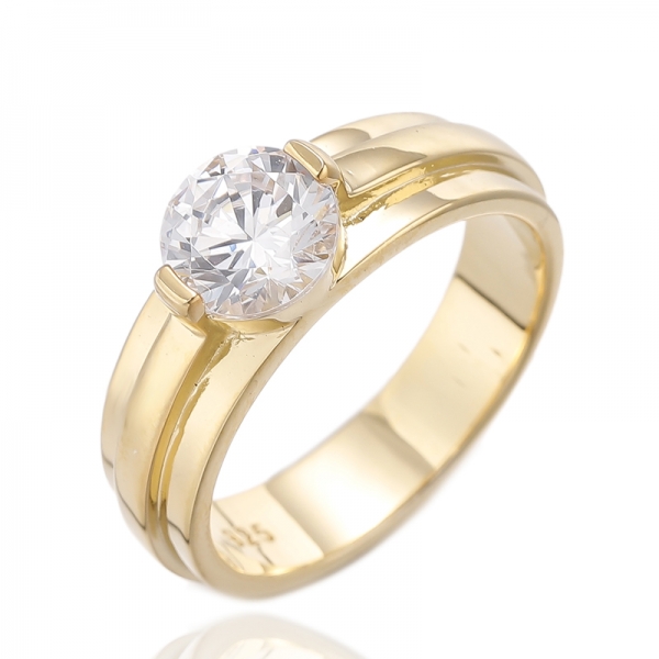 Gül Altın Kaplama Yuvarlak Morganit Nano Gümüş Yüzük 